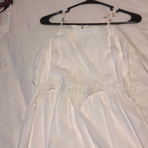 White maxi dress with cut out sides